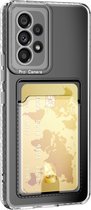 Telefoonhoesje geschikt voor Samsung Galaxy A54 5G - TPU silicone gel hoesje shockproof transparant + opbergvakje voor pasjes