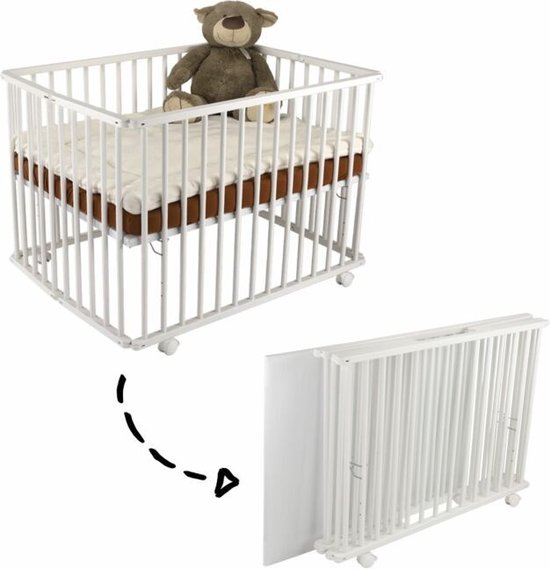 Product: Cabino Baby Box Inklapbaar Met In Hoogte Verstelbare Bodem Wit, van het merk cabino