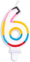 Bougie Chiffre Multicolore 6 Ans - Bougie 6 Ans - Bougie Chiffre 6 - Bougie 6 Ans - Bougie Gâteau / Cupcake 6 Ans - Aussi pour les âges : 16 / 26 / 36 / 46 / 56 / 60 / 61 / 62 / 63 / 64 / 65 / 66 / 68 / 68 / 69 / 76 / 86 / 96 - Glitter Multicolore