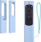 Coque kwmobile compatible avec Samsung Smart TV TM2280e BN59-01385 / BN59-01386 / BN59-01391A - Housse en Siliconen antidérapante pour télécommande en bleu clair