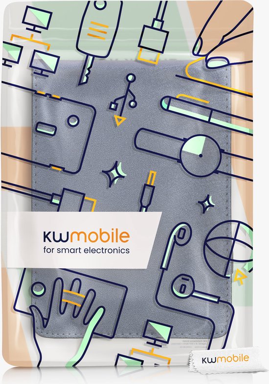 kwmobile e-reader hoesje geschikt voor Kobo Clara 2E hoes - E reader flip case van kunstleer - Ereader cover met handgrip en stand - In donkerblauw — afbeelding 5