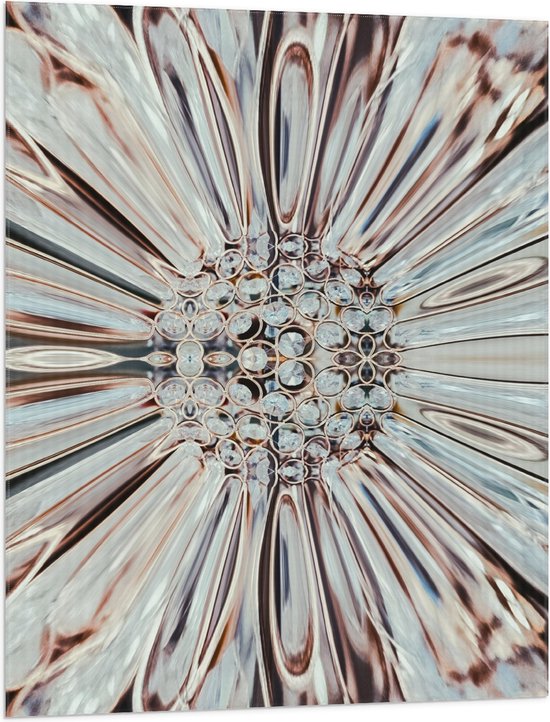 Vlag - Close-up van Kristal in Vorm van Bloem - 75x100 cm Foto op Polyester Vlag