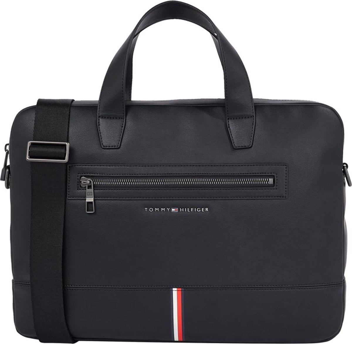 Tommy Hilfiger Heren Laptoptas Kunstleer - Zwart