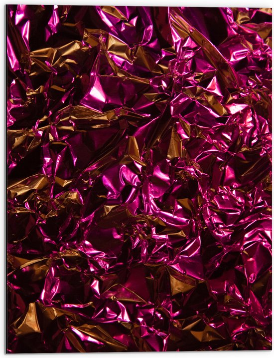Dibond - Foto van Patroon met Roze Folie - 60x80 cm Foto op Aluminium (Met Ophangsysteem)