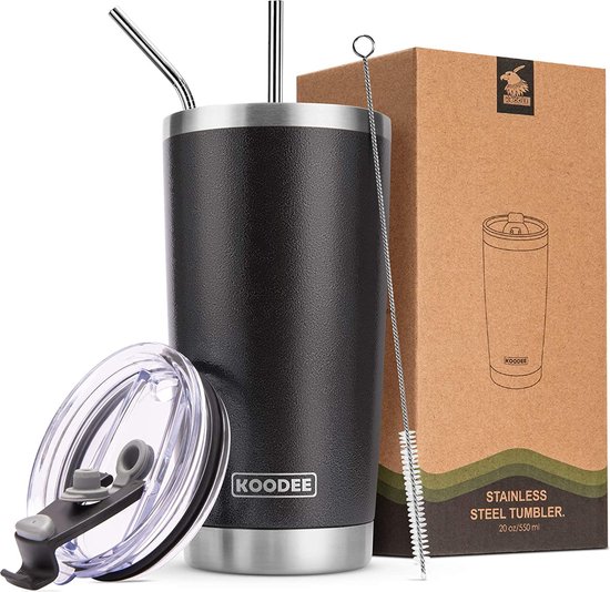 Geïsoleerde Koffiemok Met Handvat - Schuifdeksel Voor Spatwaterdicht 16 Oz Wijnglazen Vorm Thermosbeker Dubbelwandige Vacuum Roestvrij Staal Dranken Warm Of Koud Cranberry