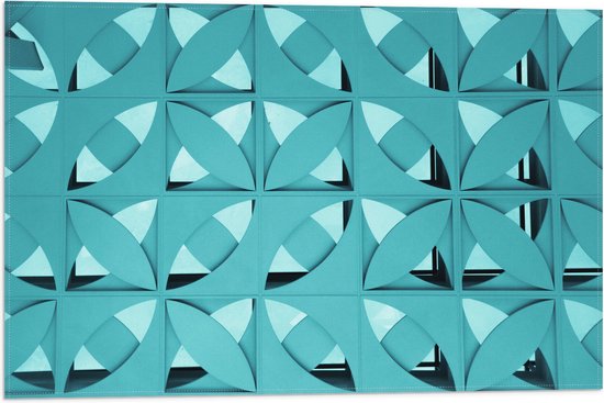 Vlag - Blauw Abstract Patroon van Bladeren - 60x40 cm Foto op Polyester Vlag