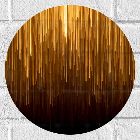 Muursticker Cirkel - Abstracte Gouden Strepen - 30x30 cm Foto op Muursticker