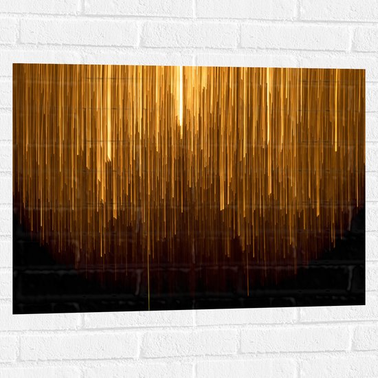 Muursticker - Abstracte Gouden Strepen - 80x60 cm Foto op Muursticker