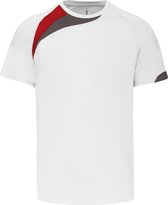 Herensportshirt 'Proact' met korte mouwen White/Red/Grey - XL