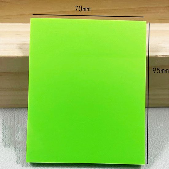 Memo - 50 Vellen - Formaat: 70 x 95 mm - Kleur: Groen - Sticky Notes - Notitieblok Waterafstotend - Transparante Memo Blaadjes - Stick'N Notes - Memo Blok - Notitieblokje / Notitieboekje - Doorzichtig - Memory Notes - Plakbriefjes - Post It Anywhere