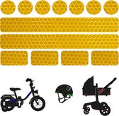Reflecterende Veiligheids stickers - geel - Reflectie tape voor in het verkeer - Maak wandelwagens, koffers, buggy's, skelters, helms, fietsen etc goed zichtbaar in het donker.