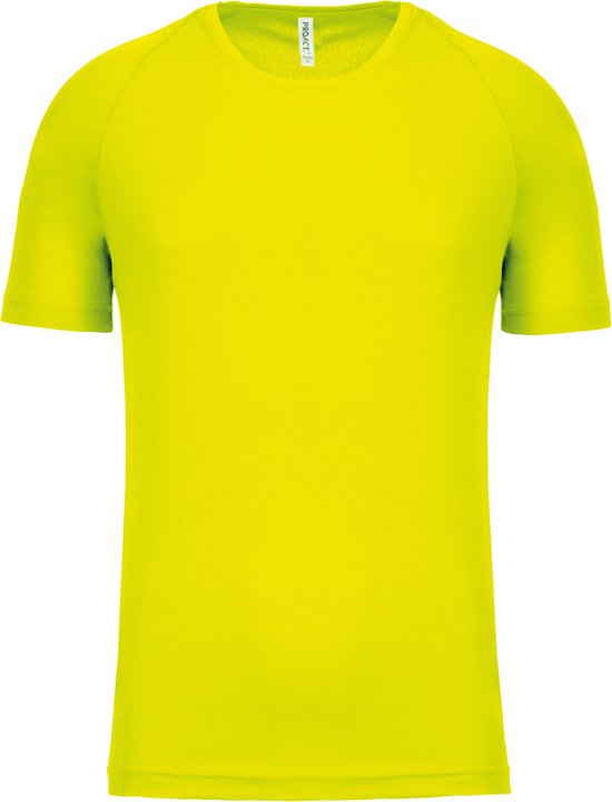 Herensportshirt 'Proact' met ronde hals Fluorescent Yellow - 3XL