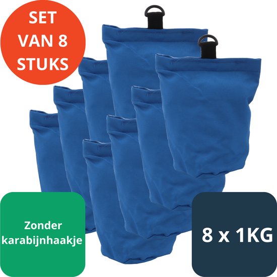 Foto: 8 stuks zandzakje blauw ballastzakje 1kg gewichtszakje 1kg 15cm hoog x 9cm gewicht voor fotografie blauw zandzakken voor boothoes contragewicht gewicht voor parasol partytent bootzeil tuinmeubelhoes voetgewichten