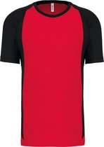Tweekleurig sportshirt unisex 'Proact' korte mouwen Red/Black - 4XL