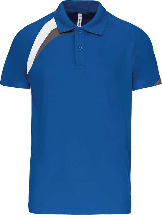 Polo Homme ' Proact Sport ' manches courtes Blue Royal / White/ Gris - 3XL