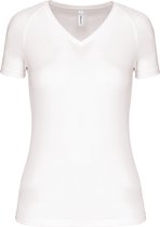 Damesportshirt 'Proact' met V-hals White - S