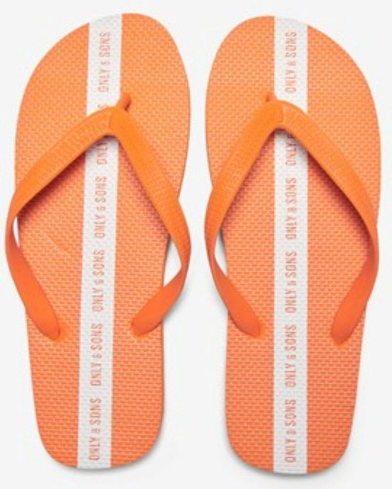 Slippers Heren - Orange- Onsjohnatan- flip flop- Oranje -Only & Sons- 42/43