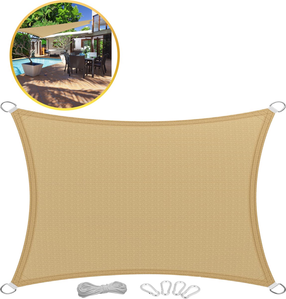 Schaduwdoek 3 x 3m | Vierkant – Waterdoorlatend