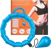 Belenthi Verstelbare Fitness Hoelahoep met Gewicht - voor Volwassenen en Kinderen - Weighted Hula Hoop - Smart Hoepel - Blauw