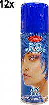 12x Haarspray blauw 125 ml