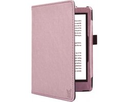 Hoes geschikt voor Kobo Clara HD - Book Case Kunstleer Wallet Cover Hoesje Roségoud