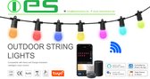 IES- Cordon lumineux Smart RGB+W | 15m | Fonctionnement GSM | party intérieure-extérieure | Contrôle du smartphone APP + contrôle de la Musique | Multi couleur |