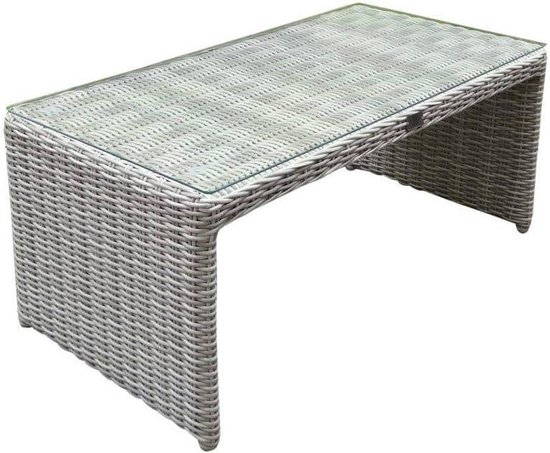 vervolgens wasmiddel Per Salerno lounge tuintafel 103x53xH42 cm wit grijs | bol.com