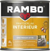 Rambo Pantserlak Interieur - Transparant Zijdeglans - Houtnerf Zichtbaar - Greywash - 0.75L