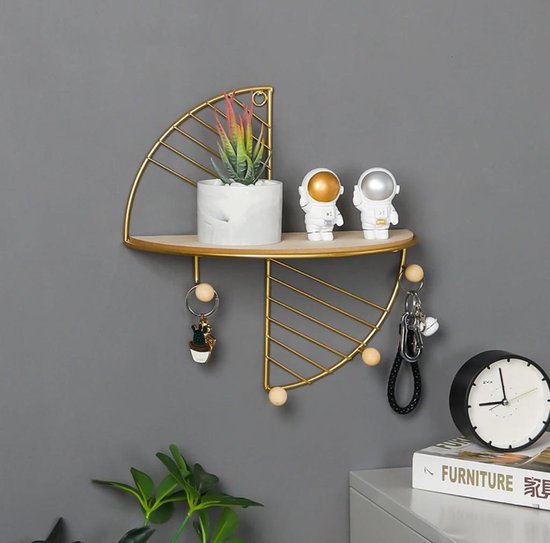 Muurplank Rond Zwart-Muurplank - 1 Stuk - Decoratie - Muurdecoratie - Wandplank ...