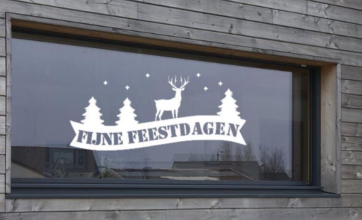 Raamsticker herbruikbaar fijne feestdagen kerst | Rosami