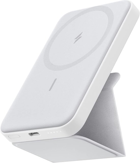 Anker 622 Powerbank - Magnetische Batterij - MagGo - Met Stand - 5000 mAh - Geschikt voor MagSafe - Wit