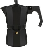Ernesto Espressomaker - Zwart - Bruikbaar volume: ca. 330 ml - Capaciteit: 9 kopjes - Materiaal: aluminium - Voor de bereiding van sterke, aromatische espresso - Duurzame siliconen afdichting - Geschikt voor alle soorten fornuizen behalve inductie