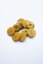 Knopen 10 stuks - bruin geel 22mm - bruine knoop met twee gaatjes