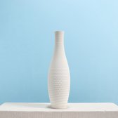 Slimprint Vase DIAMOND, Wit, 15,5 x 52 cm, Vase de Sol Décoratif pour Fleurs séchées, Plastique Végétal