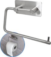 Sanics WC Rolhouder Zonder Boren - Toiletrolhouder Zelfklevend - WC Papier Houder Hangend - Closetrolhouder Zilver RVS