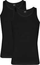 2-pack: Hugo Boss stretch singlets Slim Fit - O-hals - zwart -  Maat M