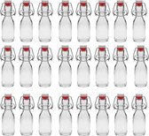 RANO - 24x beugelfles 100ml - Luchtdicht - fles met beugelsluiting / beugelflessen / weckfles / inmaakfles / sapfles / glazen flesjes met dop / decoratie