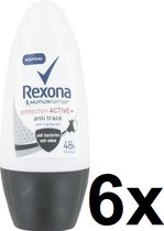 Rexona Deo Roll-on - Protection Active + Invisible - 6x 50ml - Voordeelverpakking