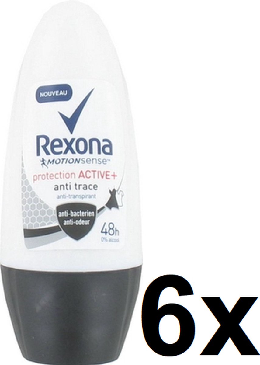 Goedkoopste Rexona Deo Roll-on - Protection Active Invisible - 6x 50ml - Voordeelverpakking