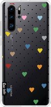 Casetastic Huawei P30 Pro Hoesje - Softcover Hoesje met Design - Pin Point Hearts Transparent Print