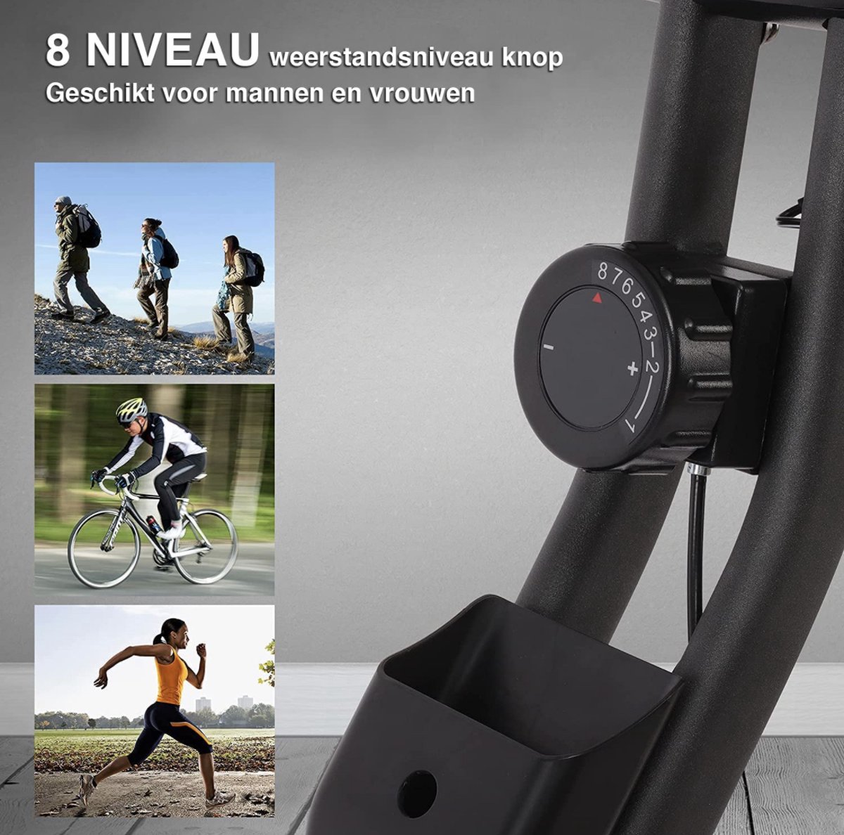 Ultrasport F-Bike 150, fietstrainer, fitnessfiets, LCD opleiding computer, opvouwbare hometrainer, maximaal gebruikersgewicht 110 kg, hartslagmeting, 8 weerstandsniveaus, Handdoekhouder, Mint