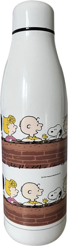 Quy Cup - 500ml SNOOPY WHITE-BROWN Drinking Bottle - Stainless Steel -  Thermosfles 12