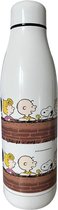 Quy Cup - Gourde SNOOPY WHITE-BROWN 500 ml - Acier inoxydable - Bouteille thermos 12 heures chaudes 24 heures froides Bouteille en acier inoxydable réutilisable