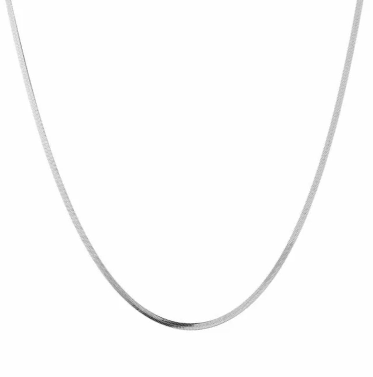 Classic- snake- ketting - roestvrij staal- stainless steel- zilver- 45 cm