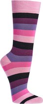 2 Paar biologisch katoenen sokken – naadloos – zachte boord – rose gestreept – maat 36/41