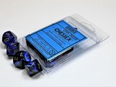 Set de dés Chessex Gemini noir- Blue /or D10 (10 pièces)