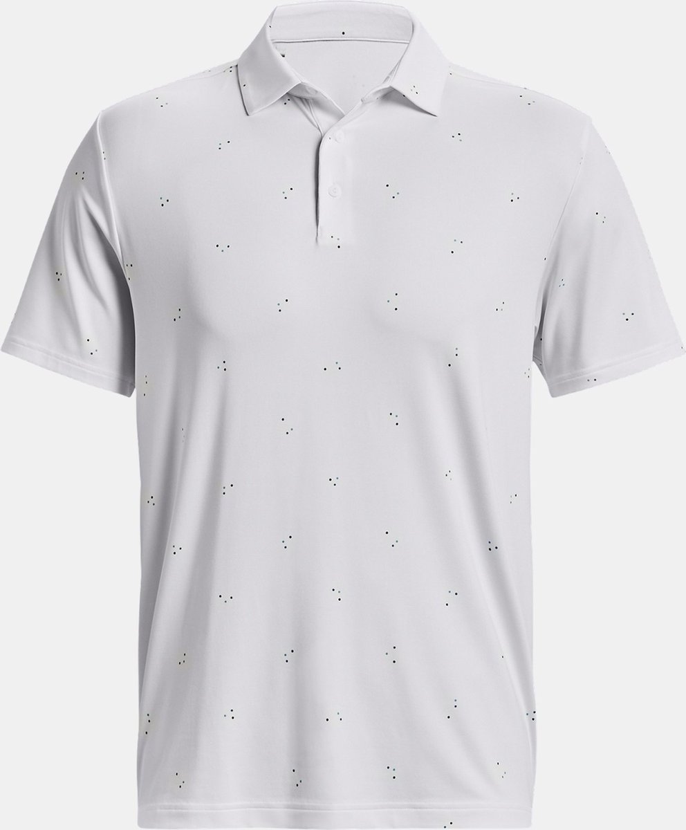 Under Armour Playoff Polo 3.0 Print-White/Pink Shock/Midnight Navy Heren Maat L
