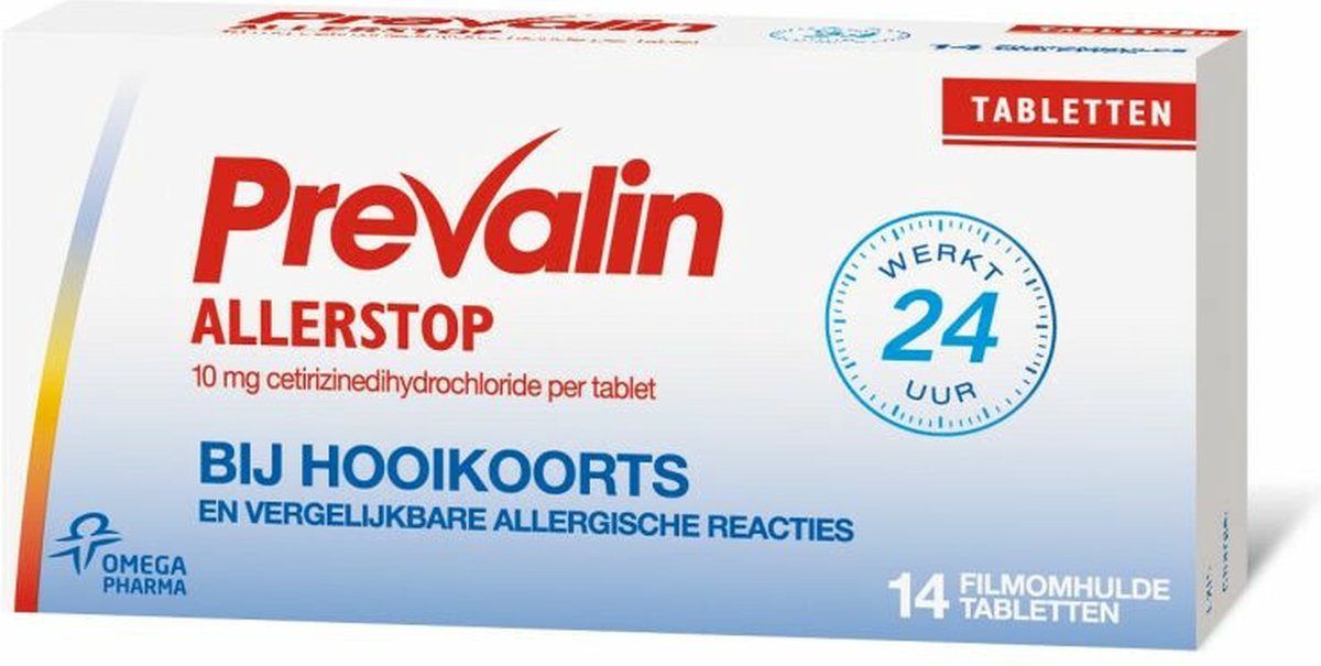 Goedkoopste Prevalin Allerstop Allergietabletten Cetirizine 10 mg - 3 x 14 tabletten