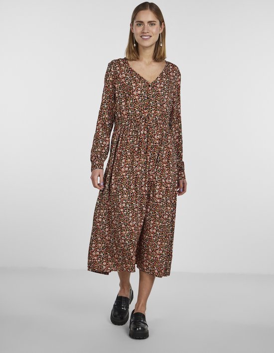 Pieces - Pcflora Ls Midi Dress - 4994206 Cashmere Blue Blue Flowers main image 1