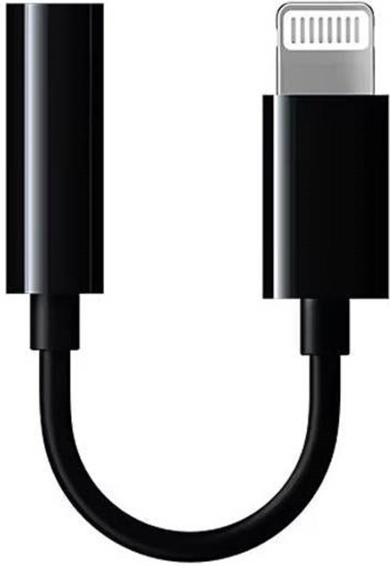 2x Lightning naar jack geschikt voor iPhone - Lightning jack - Lightning naar aux - Lightning naar 3,5 mm adapter - Verloopstukje voor iPhone oortjes - iPhone audio kabel - Zwart